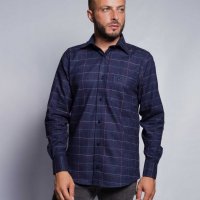 Camisa Compreterno Flanelada Xadrez Azul