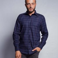 Camisa Compreterno Flanelada Xadrez Azul