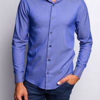 Camisa Tencel Azul Bic