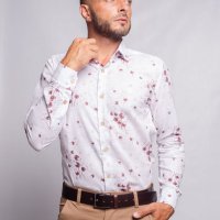 Camisa Indiccatto 100% Algodão Floral Flamê Marrom