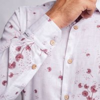 Camisa Indiccatto 100% Algodão Floral Flamê Marrom