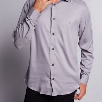  Camisa Tencel Cinza Claro