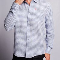  Camisa Falad Comfort Xadrez Azul