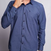 Camisa Falad Comfort Azul  Detalhe