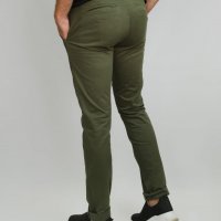 Calça de Sarja Slim Specific Verde Militar Bolso Faca