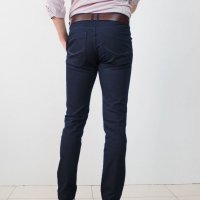 Calça de Sarja Slim Specific Azul Marinho Bolso Faca