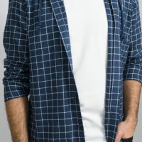 Camisa Indiccatto Xadrez com Capuz Flanelada Azul