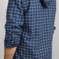 Camisa Indiccatto Xadrez com Capuz Flanelada Azul